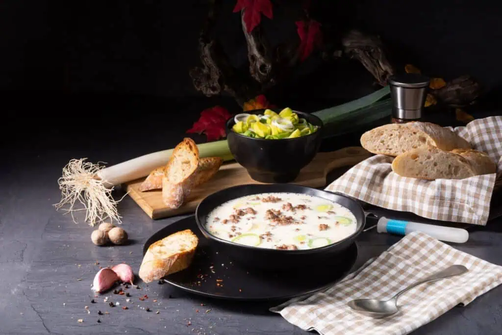 catering suppen hackfleisch kaese lauch suppe