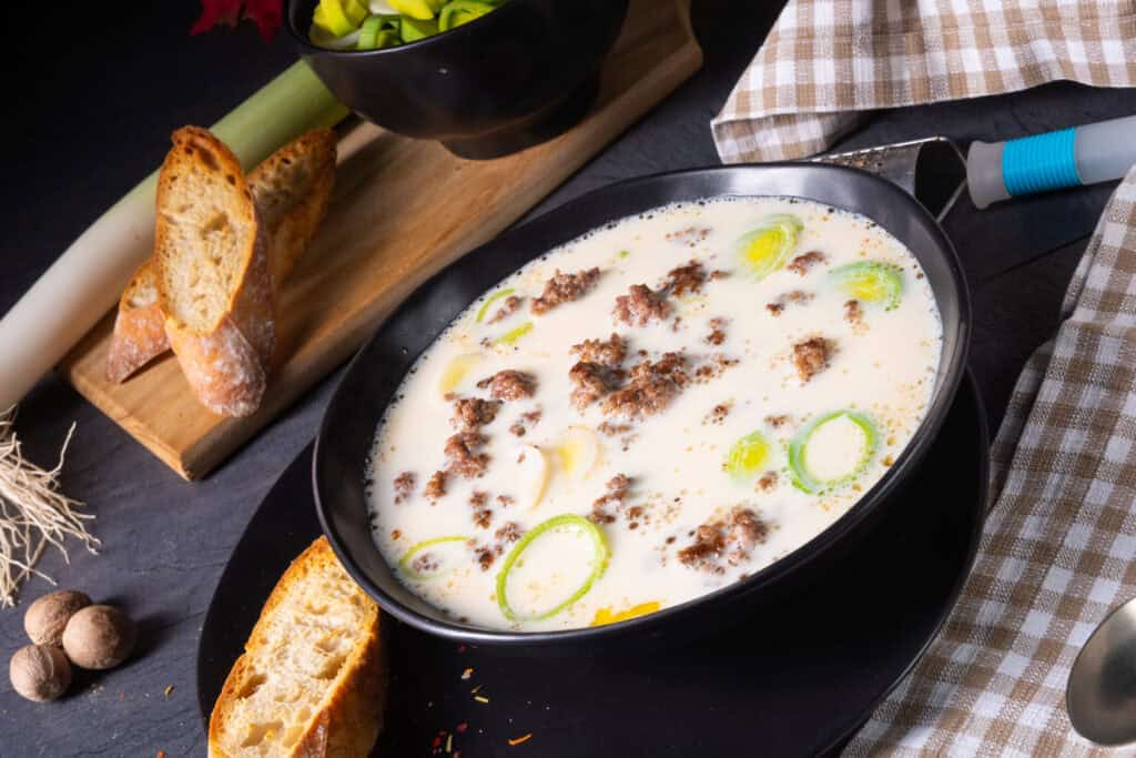 catering suppen hackfleisch lauch suppe